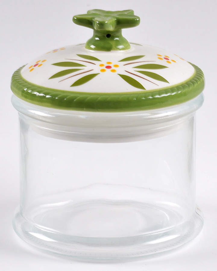 Old World Green Small Glassware Canister by Temp-Tations-1