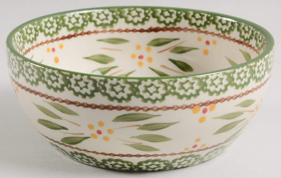 Old World Green Soup/Cereal Bowl by Temp-Tations-1