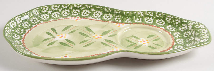Old World Green Snack Plate by Temp-Tations-1