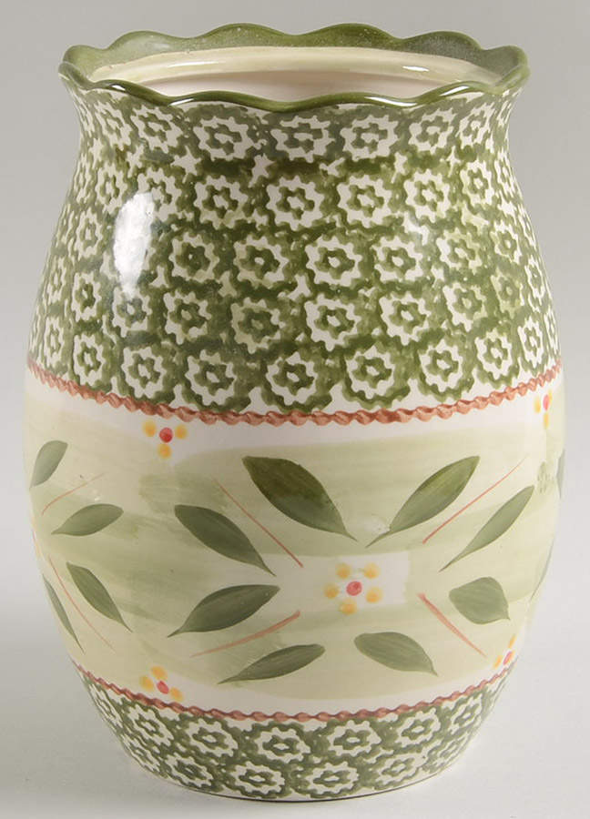 Old World Green Large Canister No Lid by Temp-Tations-1