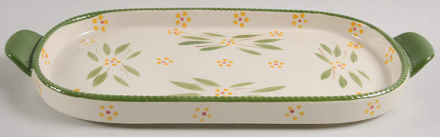 Old World Green 13" Oval Lid-It (Trivet,Tray,Baker Lid) by Temp-Tations-1