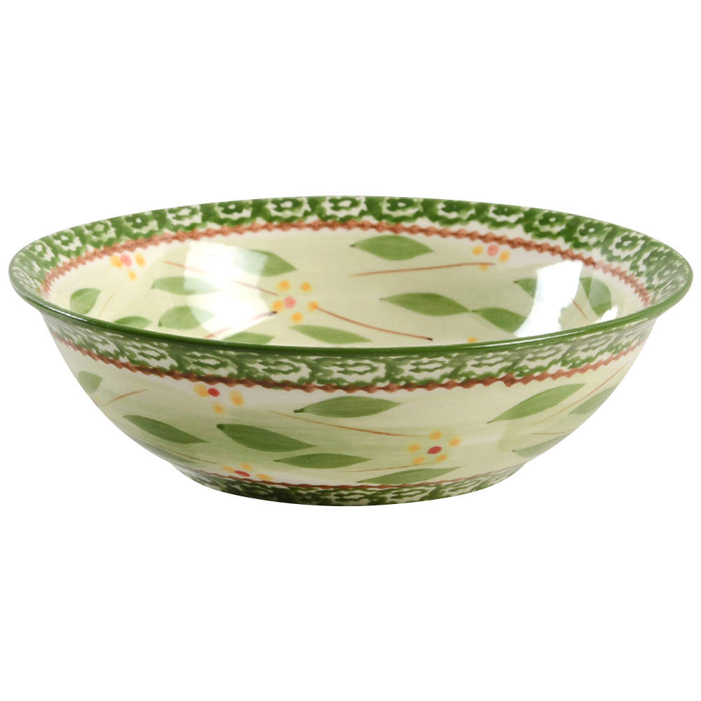 Old World Green Soup/Cereal Bowl by Temp-Tations-1