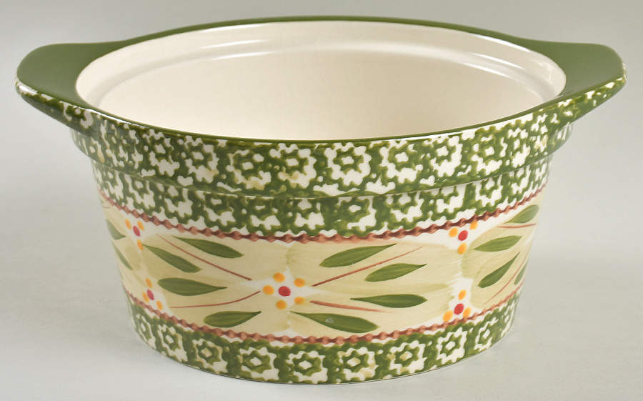 Old World Green 1 Qt Round Casserole No Lid by Temp-Tations-1
