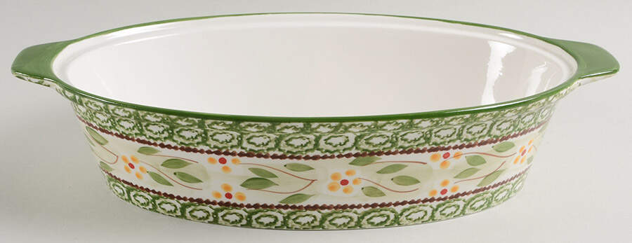 Old World Green 1.5 Quart Oval Covered Casserole No Lid by Temp-Tations-1