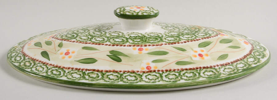 Old World Green Lid for 1.5 Quart Oval Covered Casserole by Temp-Tations-1