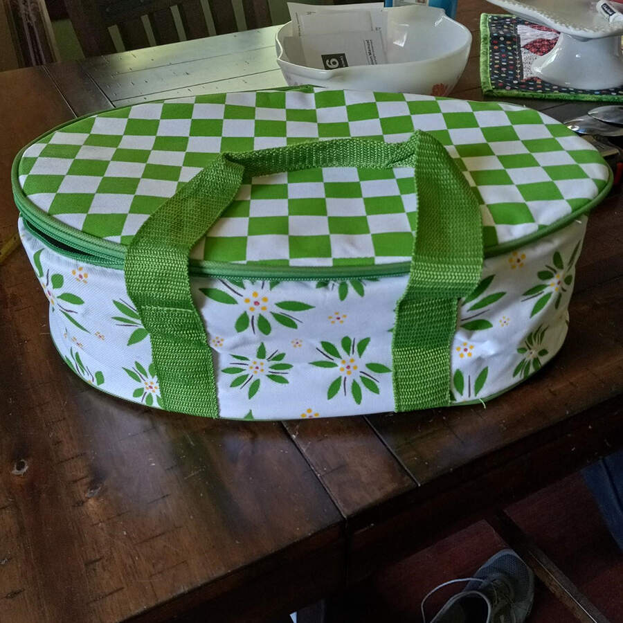 Old World Green Thermal Tote for Oval Baker by Temp-Tations-1
