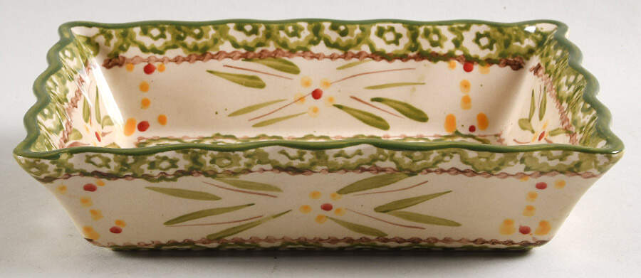 Old World Green 7" Rectangular Baker by Temp-Tations-1