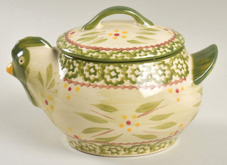 Old World Green Individual Casserole & Lid by Temp-Tations-1