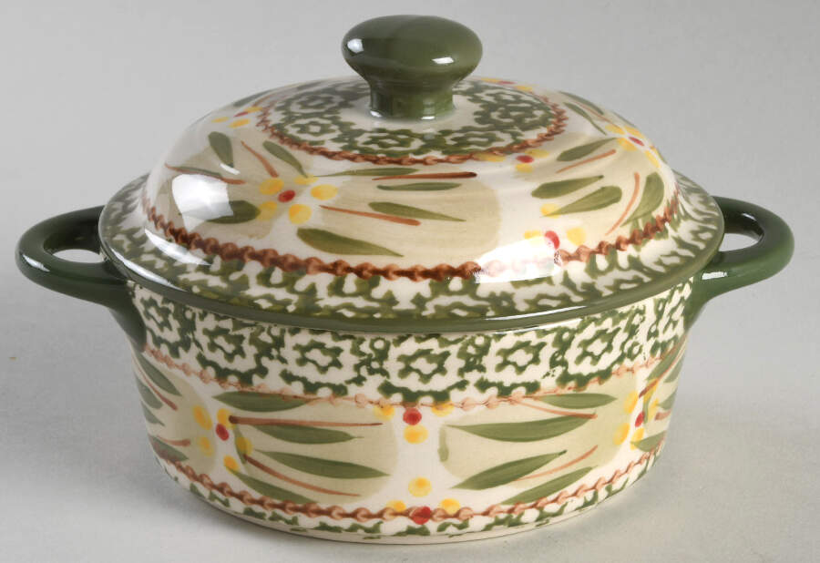 Old World Green 10 Oz Individual Casserole & Lid by Temp-Tations-1
