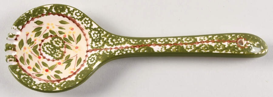 Old World Green Salad Serving Spoon, Solid Piece by Temp-Tations-1