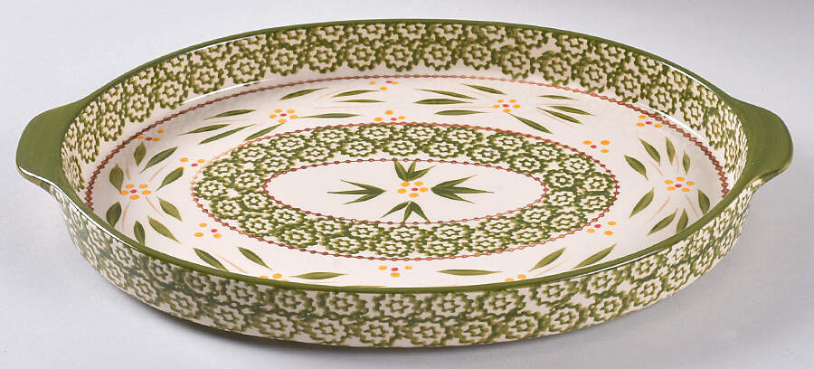 Old World Green Lid-It for 14" Oval Baker by Temp-Tations-1