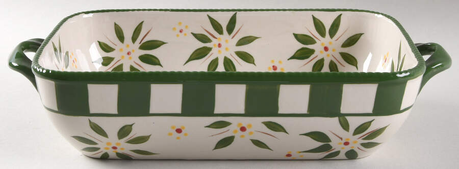 Old World Green 12" Rectangular Baker by Temp-Tations-1