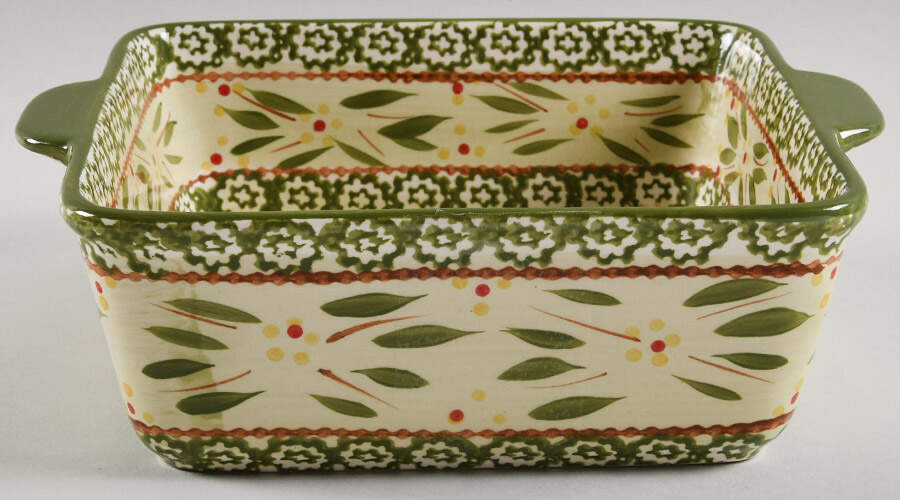 Old World Green 9" Square Baker by Temp-Tations-1