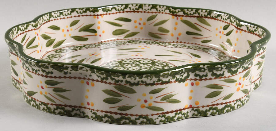 Old World Green 12" Fluted Cake Pan by Temp-Tations-1