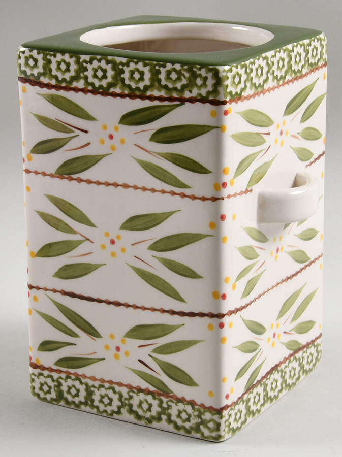Old World Green 1.75 Quart Square Stacking Canister No Lid by Temp-Tations-1