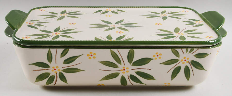 Old World Green Rectangular Baker & Lid by Temp-Tations-1