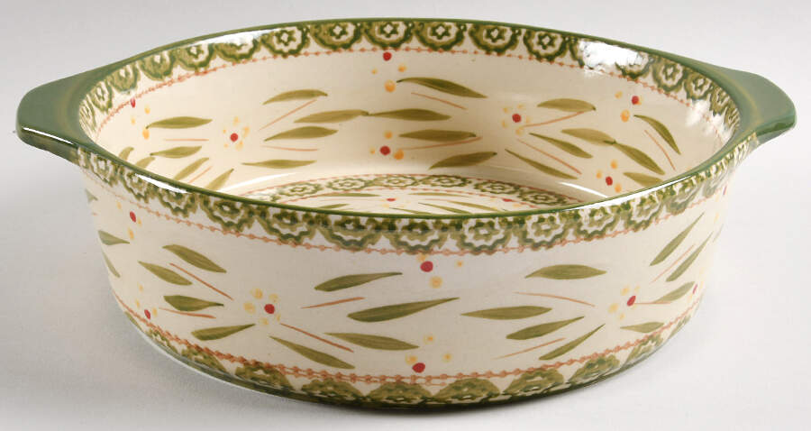 Old World Green 2.5 Qt Round Covered Casserole No Lid by Temp-Tations-1