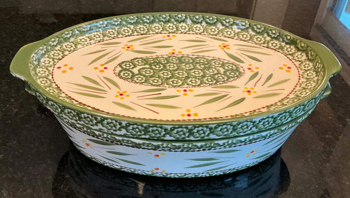 Old World Green 13" Oval Tray by Temp-Tations-1