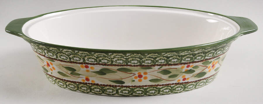 Old World Green 2 Quart Oval Covered Casserole No Lid by Temp-Tations-1