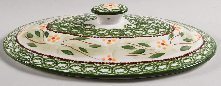 Old World Green Lid for 2 Quart Oval Covered Casserole by Temp-Tations-1