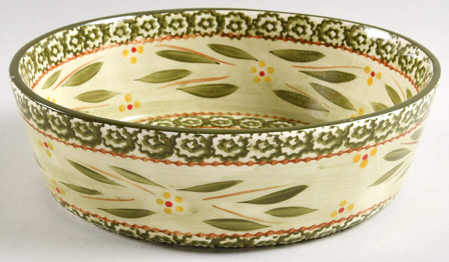 Old World Green Figural Oval Baker No Lid by Temp-Tations-1