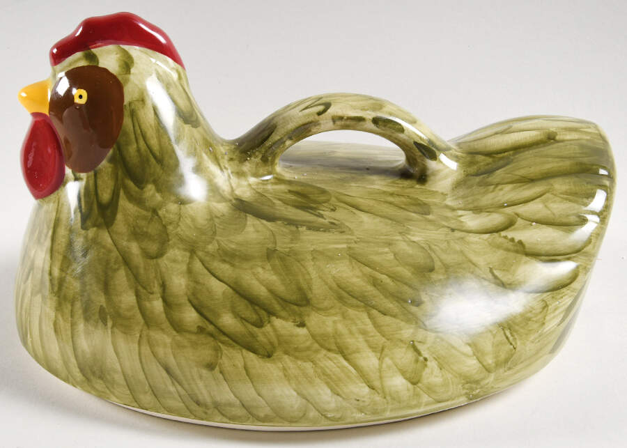Old World Green Lid for Figural Oval Baker by Temp-Tations-1