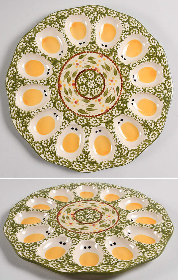 Old World Green Deviled Egg Plate by Temp-Tations-1