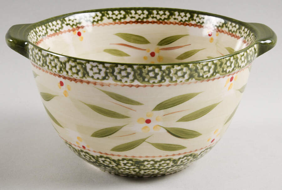 Old World Green 7" 1.5 Qt Round Bowl by Temp-Tations-1
