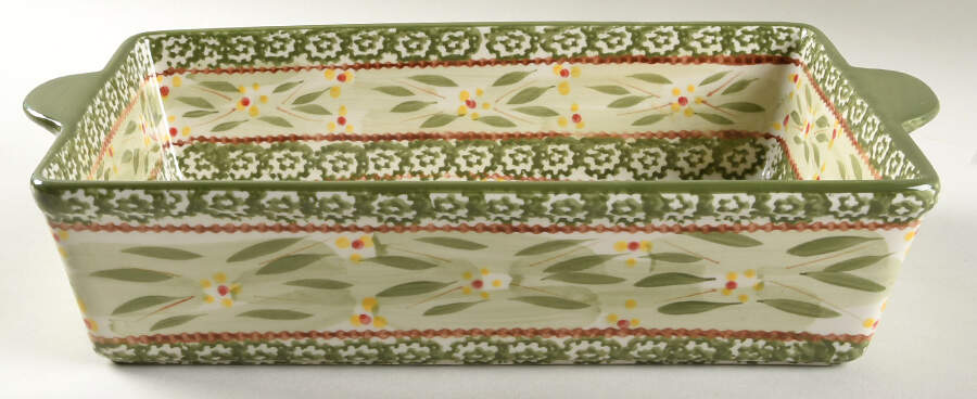 Old World Green 13"  Rectangular Baker by Temp-Tations-1