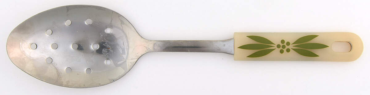 Old World Green Pierced Tablespoon (Serving Spoon) by Temp-Tations-1