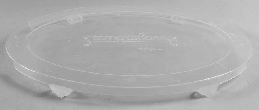 Old World Green Plastic Lid for 14" Oval Scalloped Baker by Temp-Tations-1