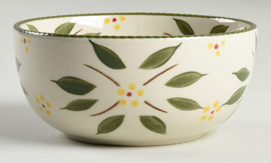 Old World Green Soup/Cereal Bowl by Temp-Tations-1