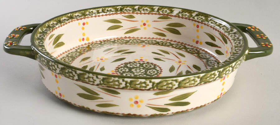 Old World Green 1 Qt Round Stacking Baker by Temp-Tations-1