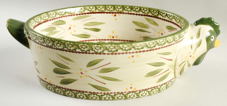 Old World Green 2.5 Quart Oval Covered Casserole No Lid by Temp-Tations-1