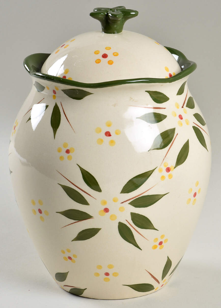 Old World Green Cookie Jar & Lid by Temp-Tations-1