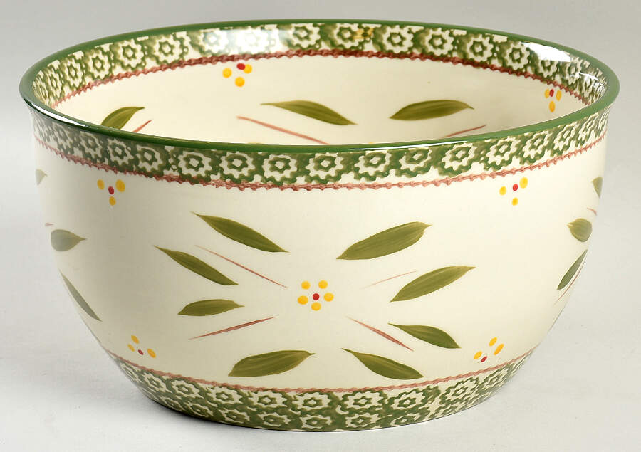Old World Green 9" Mixing Bowl by Temp-Tations-1