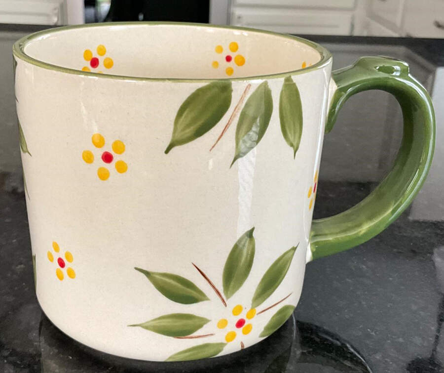 Old World Green Mug-No Lid, Coaster or Spoon by Temp-Tations-1