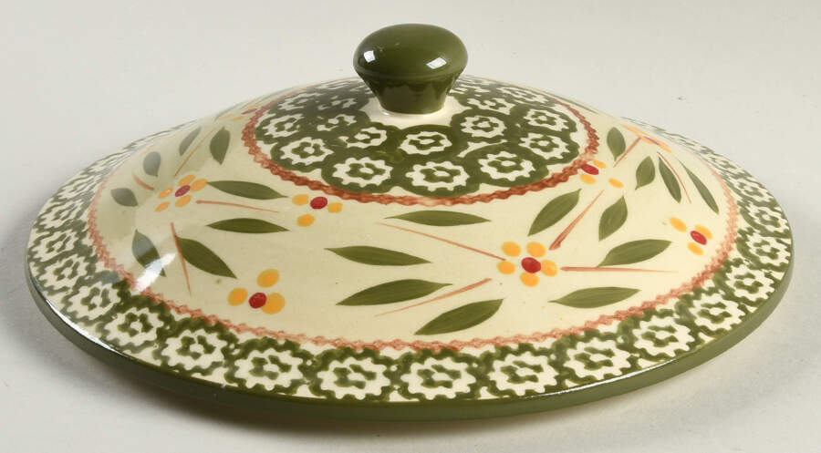 Old World Green 1.5 Quart Round Covered Baker Lid by Temp-Tations-1