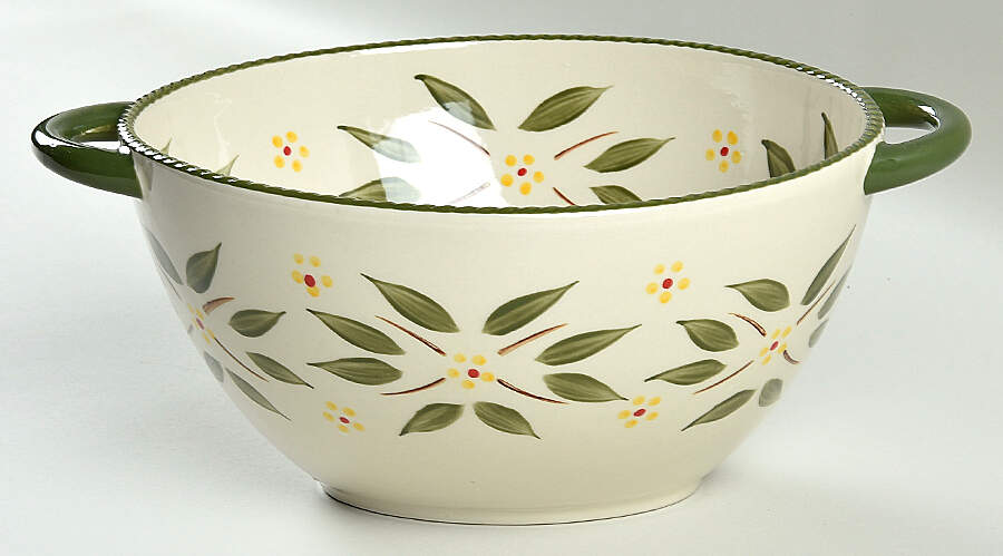 Old World Green 8" Oval Wok Bowl by Temp-Tations-1