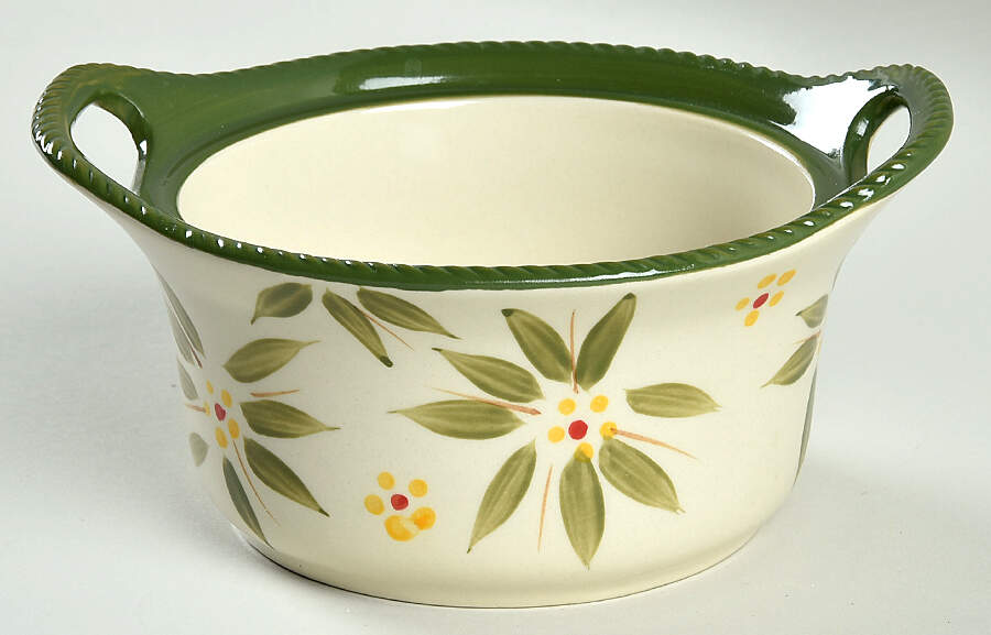 Old World Green Covered Soup Bowl No Lid by Temp-Tations-1
