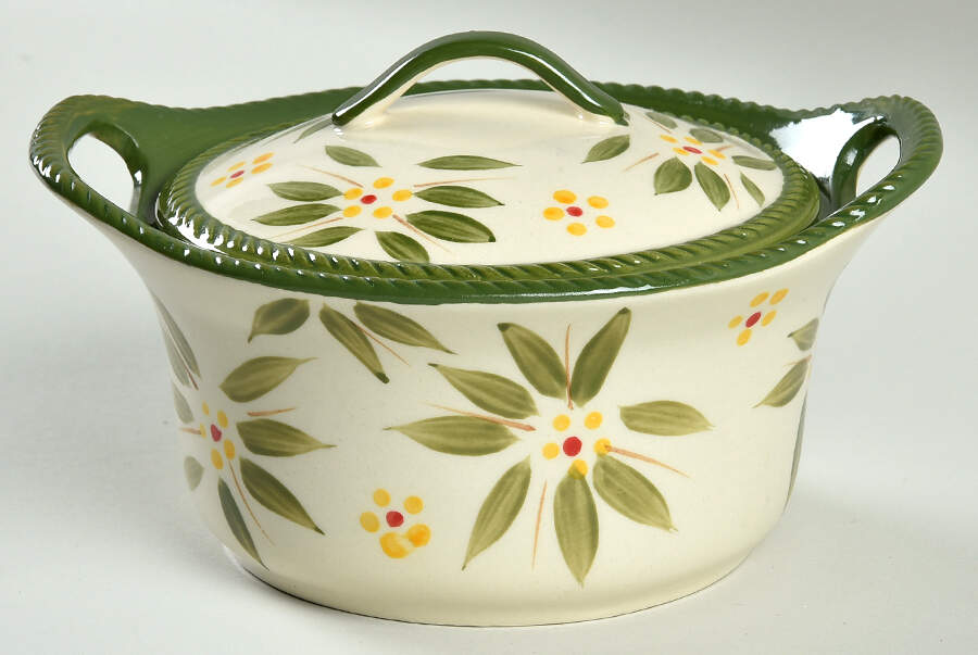 Old World Green Covered Soup Bowl by Temp-Tations-1