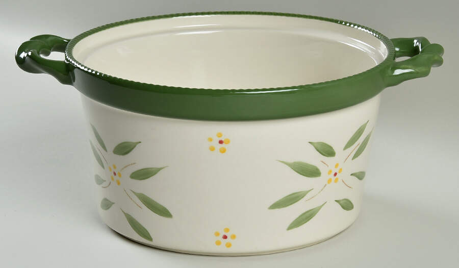 Old World Green 2.5 Qt Round Casserole No Lid by Temp-Tations-1