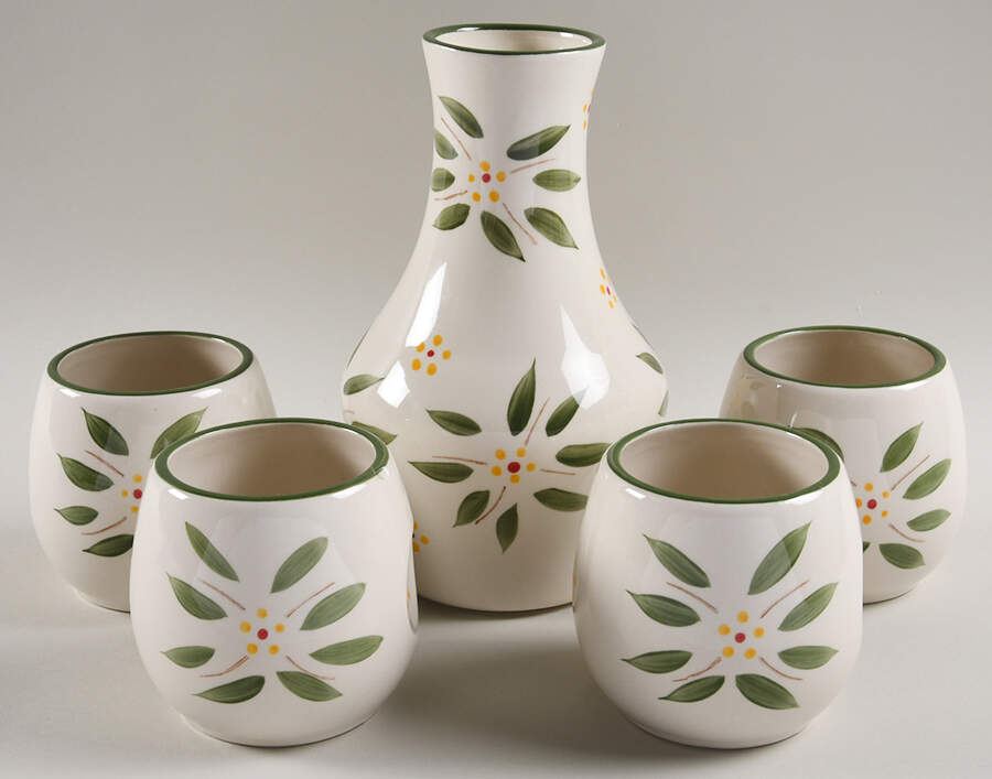 Old World Green (5 Piece) Sake Set by Temp-Tations-1