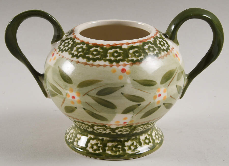 Old World Green Sugar Bowl No Lid by Temp-Tations-1