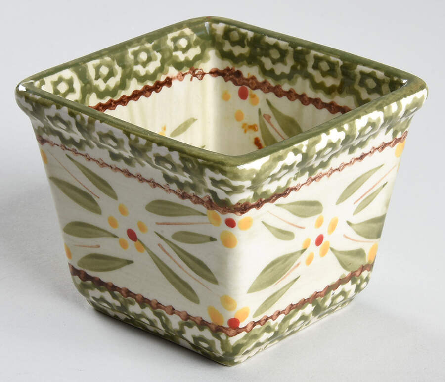 Old World Green Square Ramekin by Temp-Tations-1