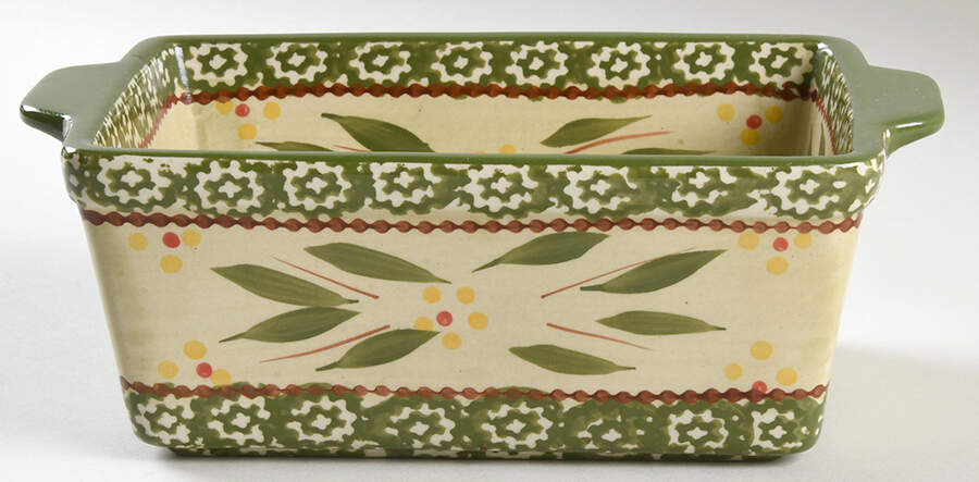 Old World Green 8" Handled Rectangular Baker by Temp-Tations-1