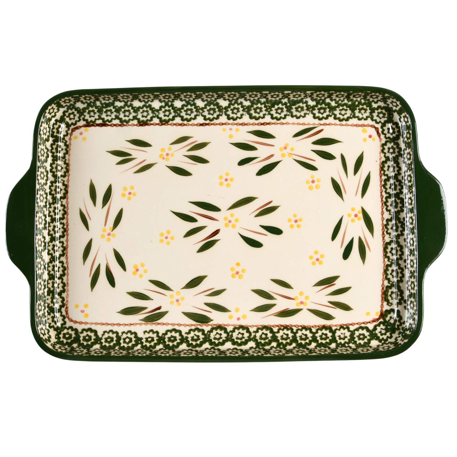 Old World Green 16'' Rectangular Tray by Temp-Tations-1