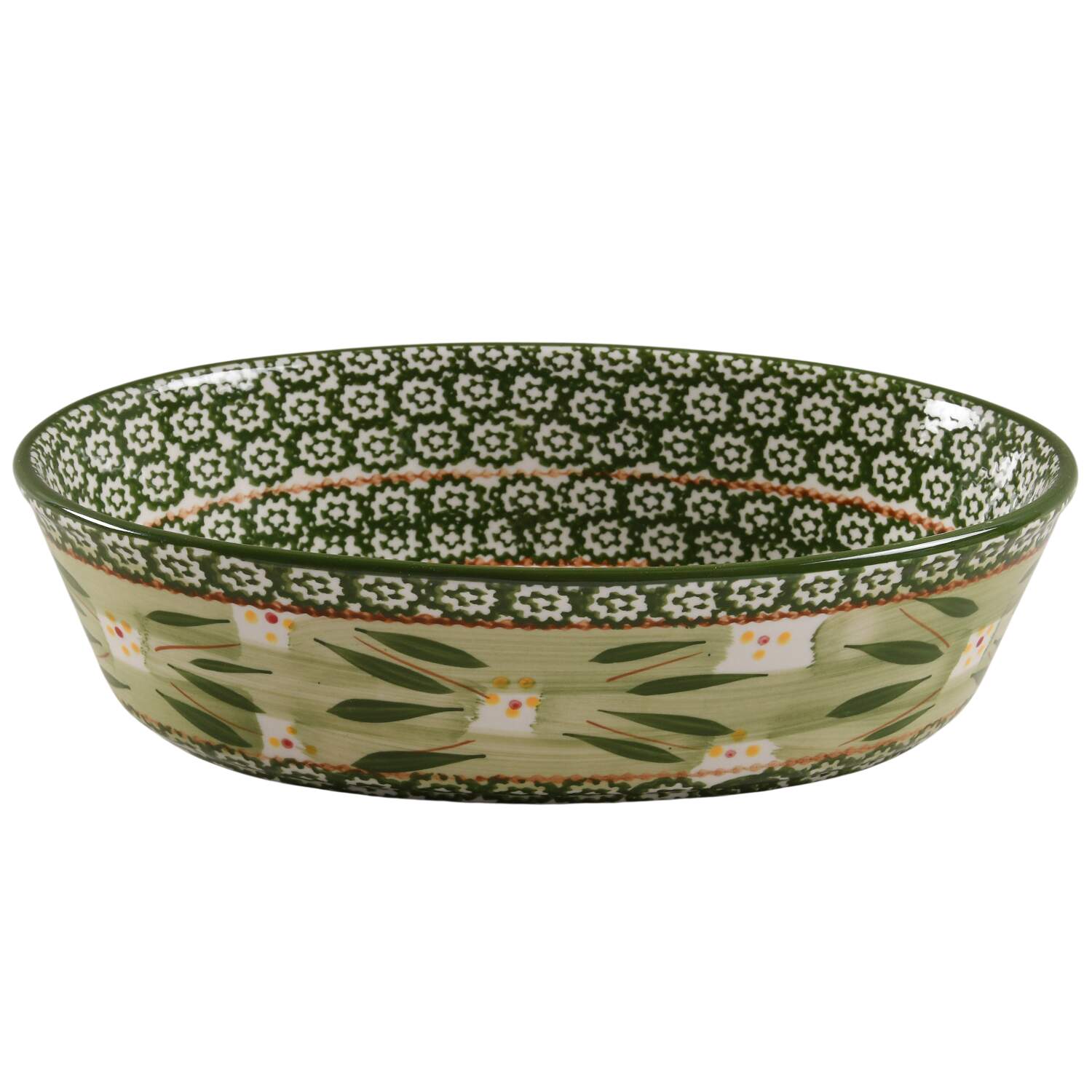 Old World Green 11" Oval Baker by Temp-Tations-1