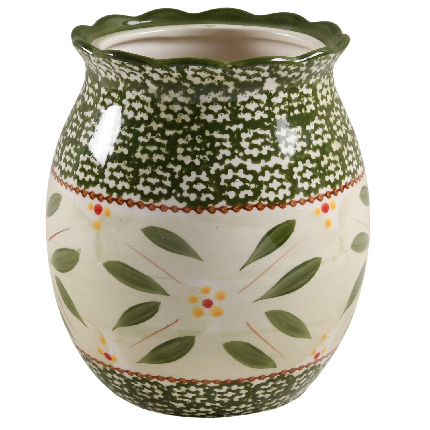 Old World Green Medium Canister No Lid by Temp-Tations-1