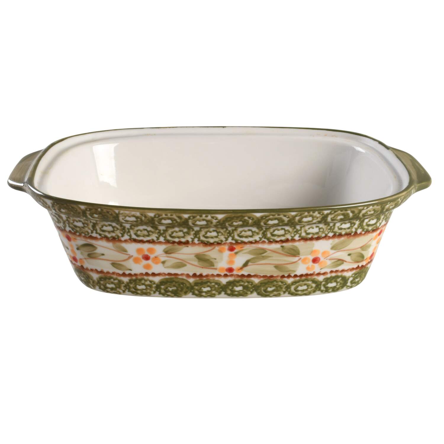 Old World Green 1.5 Quart Rectangular Casserole No Lid by Temp-Tations-1